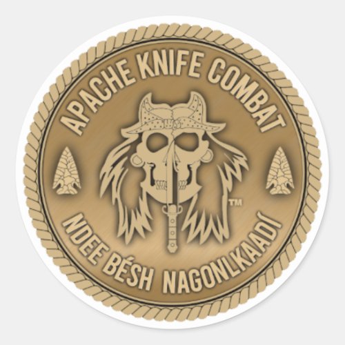 Apache Knife Combat Classic Round Sticker