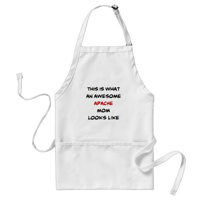 apache mom, awesome adult apron (Front)