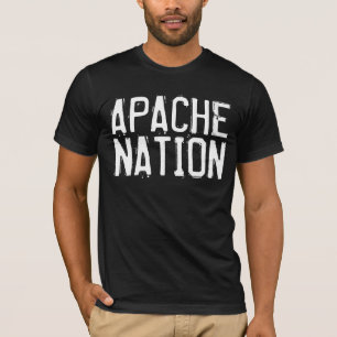 APACHE NATION, Native American Black T-shirts