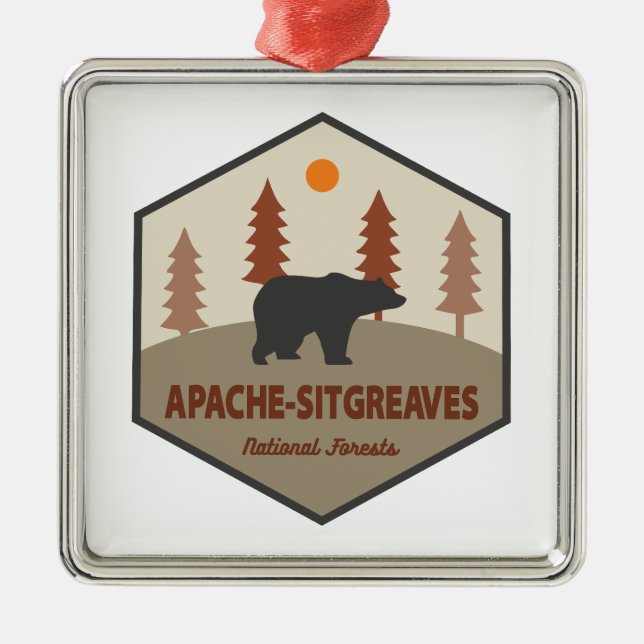Apache-Sitgreaves National Forests Arizona Bear Metal Ornament (Front)