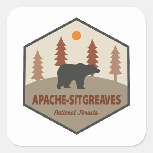 Apache_Sitgreaves National Forests Arizona Bear Square Sticker