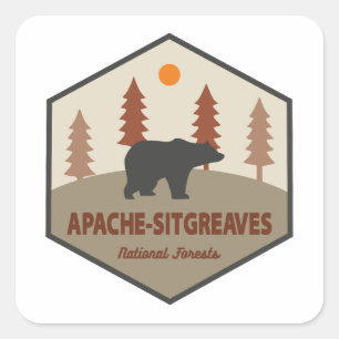 Apache-Sitgreaves National Forests Arizona Bear Square Sticker