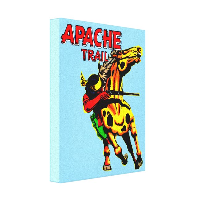 Apache Trail #1, Native American With Banner Canvas Print