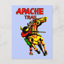 Apache Trail #1, Native American With Banner Postcard