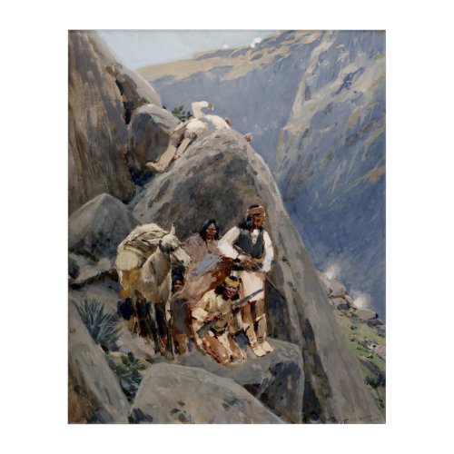 Apache Tribe Fighting American Indian Wars Acrylic Print