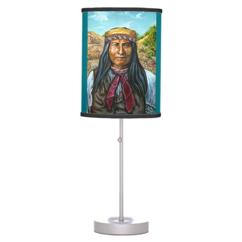 Apache Tribe Warrior Chiricahua Apache Tribe Table Lamp