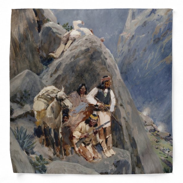 Apache Warriors: Ambush on American Cavalry Bandana (Front)