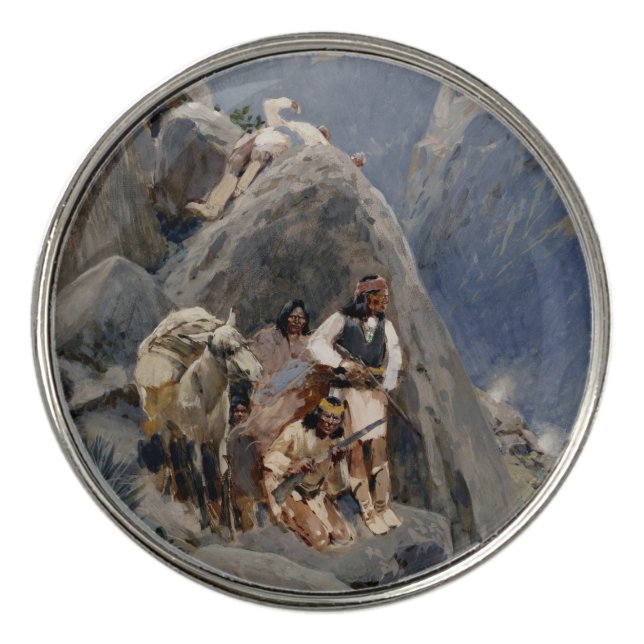 Apache Warriors: Ambush on American Cavalry Golf Ball Marker (Front)