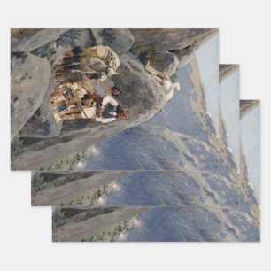 Apache Warriors: Ambush on American Cavalry Wrapping Paper Sheets