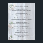 Apache Wedding Blessing 10x14 Personalized Acrylic Print<br><div class="desc">This beautiful apache wedding blessing, which begins with "now you shall feel no rain ... ", is made into a 10" x 14" acrylic wall art piece, with the background as an original photograph of vintage lace from an antique wedding dress. There is sample text on the bottom to allow...</div>