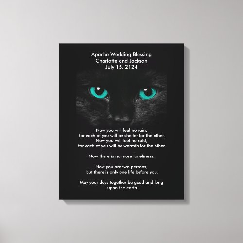 Apache Wedding Blessing Black Cat Canvas Print