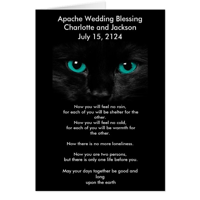 Apache Wedding Blessing Black Cat Cards (Front)