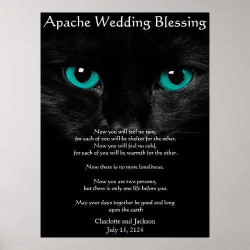Apache Wedding Blessing Black Cat Poster