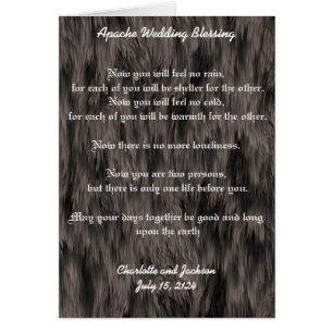 Apache Wedding Blessing  Black Fur Cards