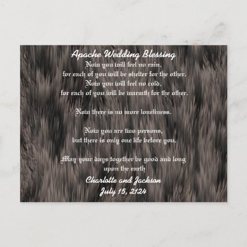 Apache Wedding Blessing Black Fur Postcard
