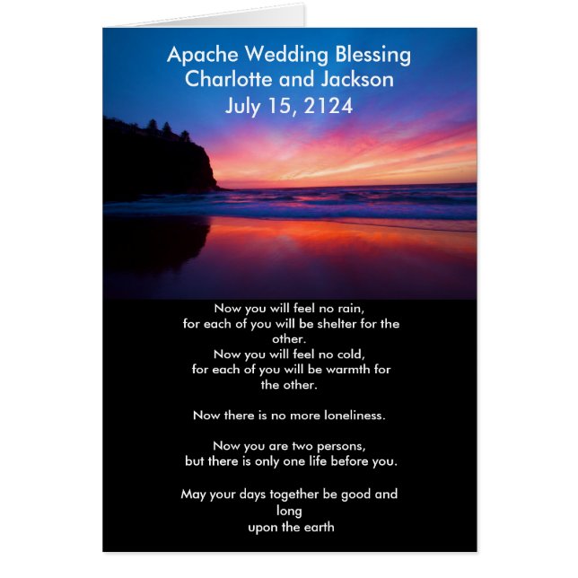 Apache Wedding Blessing Blue View Cards (Front)