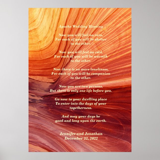 Apache Wedding Blessing Canyon Photo 20x28 Matte Poster (Front)
