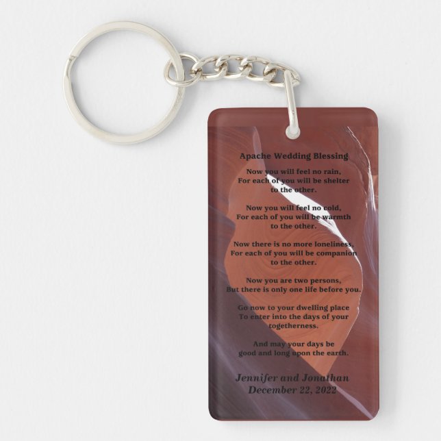 Apache Wedding Blessing Canyon Photo Keychain (Front)