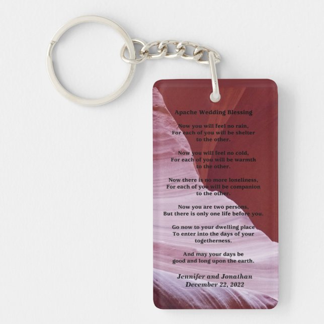 Apache Wedding Blessing Canyon Photo Names Keychain (Front)