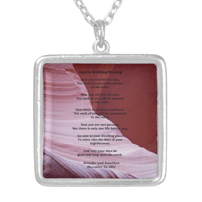 Apache Wedding Blessing Canyon Photo Necklace (Front)