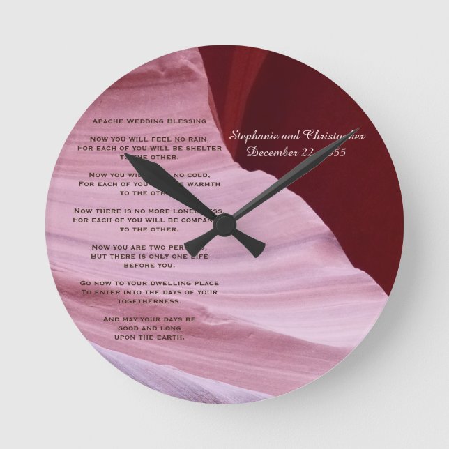 Apache Wedding Blessing Canyon Round or Square Clock (Front)