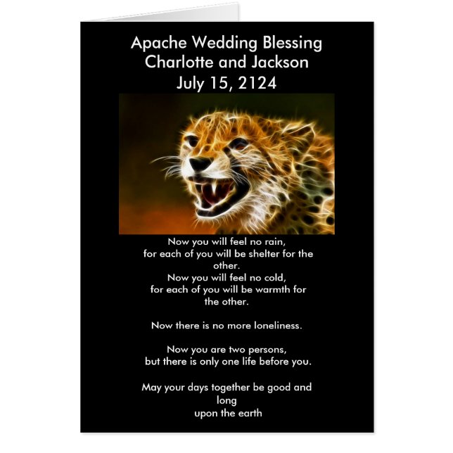 Apache Wedding Blessing Cards (Front)