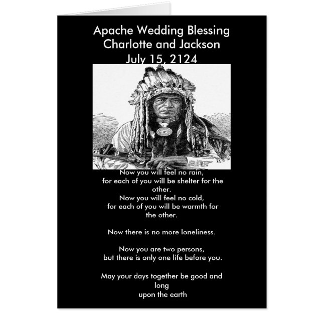 Apache Wedding Blessing Cheif Cards (Front)