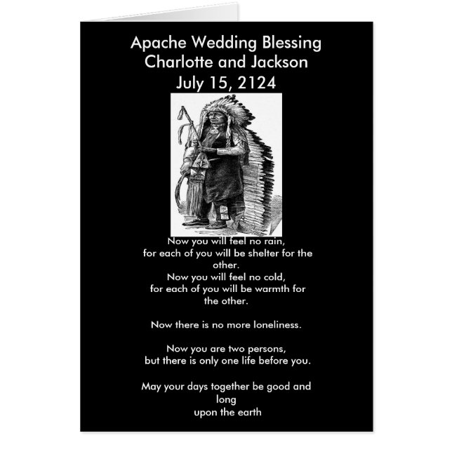 Apache Wedding Blessing Dakota-Sioux Cheif Cards (Front)