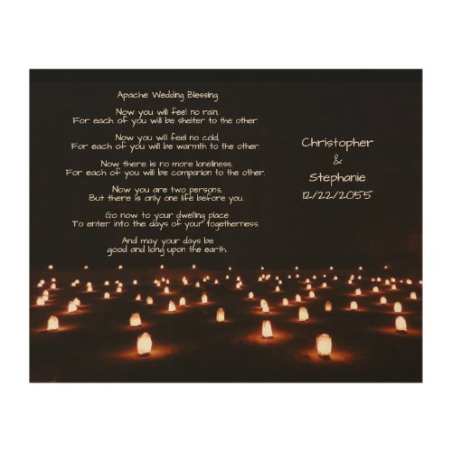 Apache Wedding Blessing Dramatic Field of Candles Wood Wall Art