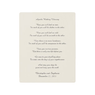 Apache Wedding Blessing Faux Burlap Background Metal Print