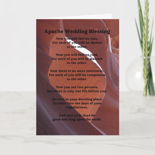 Apache Wedding Blessing Feel No Rain Greeting Card (Front)