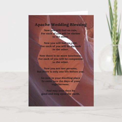 Apache Wedding Blessing Feel No Rain Greeting Card