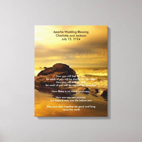 Apache Wedding Blessing Gold Ocean Rock Canvas Print
