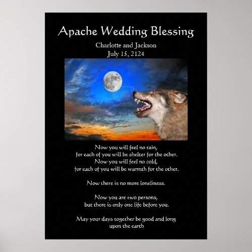 Apache Wedding Blessing Gray Wolf Poster