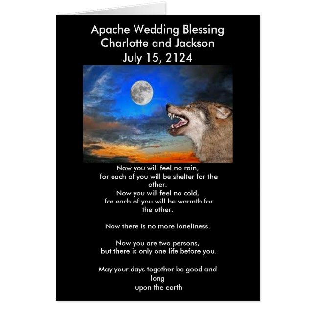 Apache Wedding Blessing Grey Wolf Cards (Front)