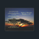 Apache Wedding Blessing Lone Acacia at Sunrise Metal Print<br><div class="desc">This beautiful apache wedding blessing, which begins with "now you shall feel no rain ... ", is made into a 10" x 8" (or any size you choose) metal wall art hanging, with a background of our sunrise photo of a lone spreading acacia tree at a fiery red sunrise. There...</div>