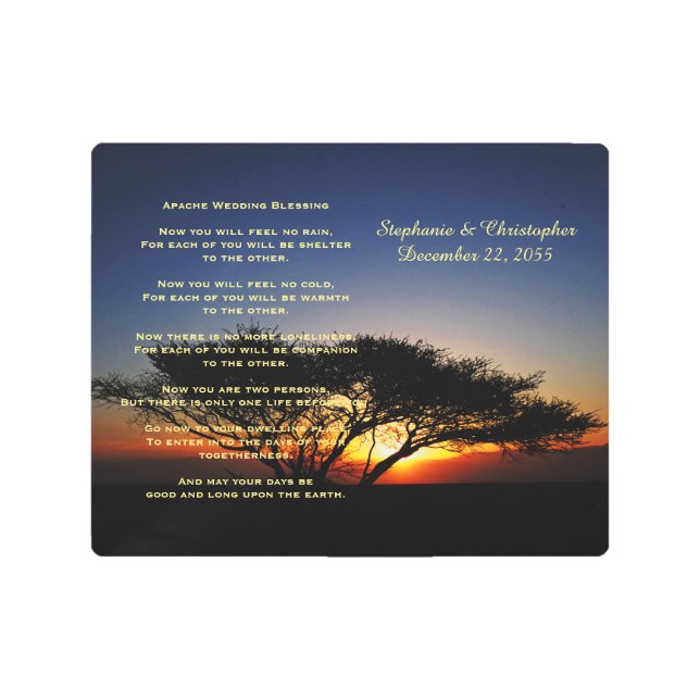 Apache Wedding Blessing Lone Acacia at Sunrise Metal Print (Front)