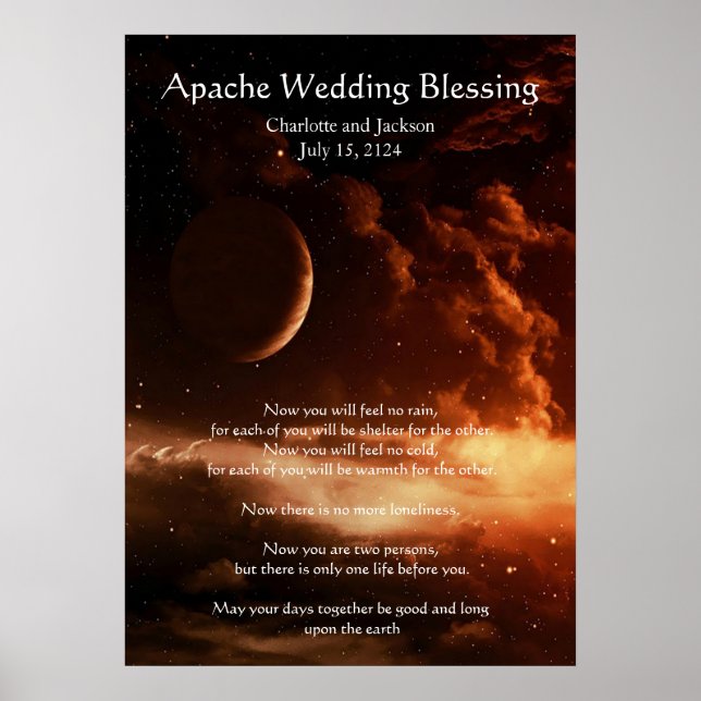 Apache Wedding Blessing Moon and Universe Poster (Front)