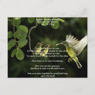 Apache Wedding Blessing Mother Hummingbird Postcard