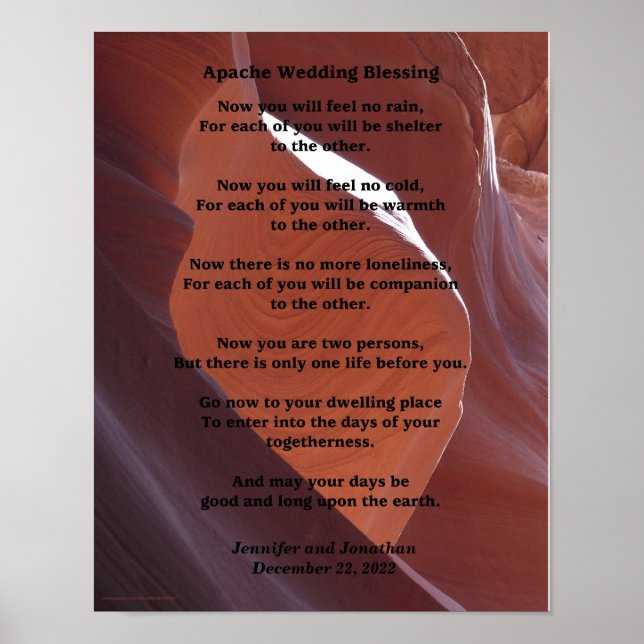 Apache Wedding Blessing, Names, Brown Southwest Poster (Front)