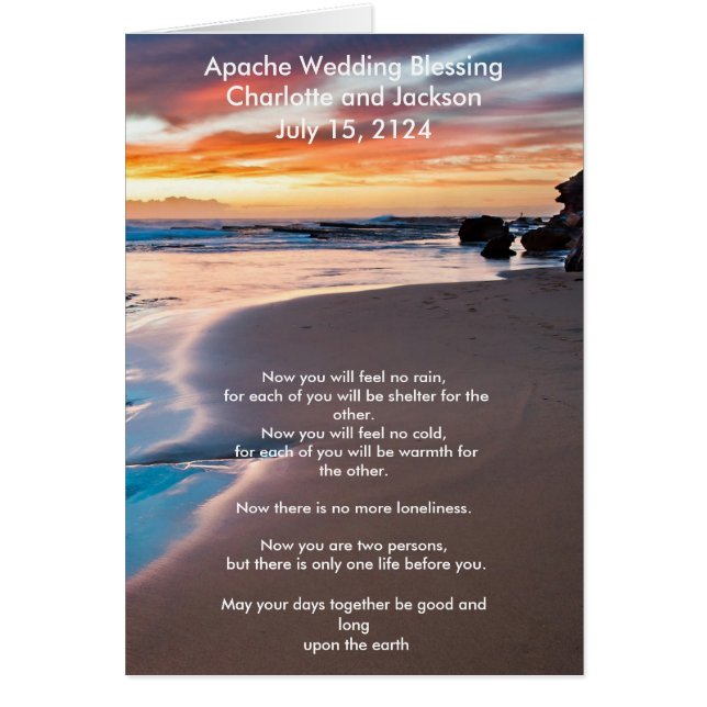 Apache Wedding Blessing Ocean Cards (Front)