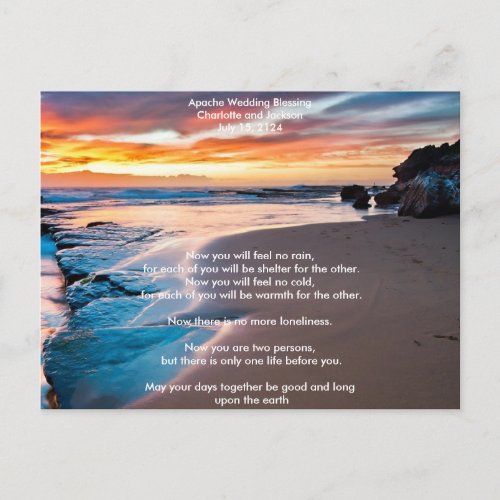 Apache Wedding Blessing Ocean Postcard