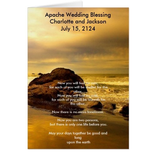 Apache Wedding Blessing Ocean Rock