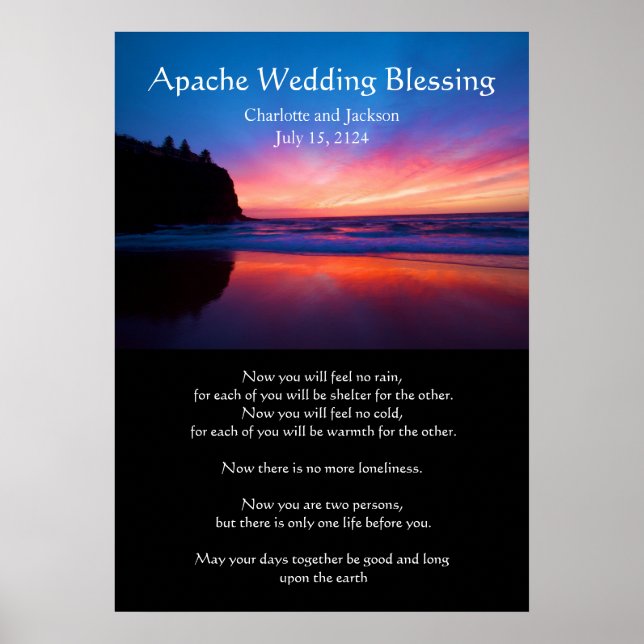 Apache Wedding Blessing ocean with a island Poster (Front)