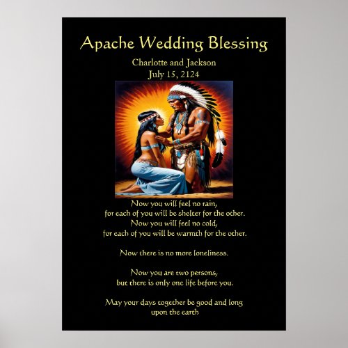 Apache Wedding Blessing Ojibwa Cheif Poster