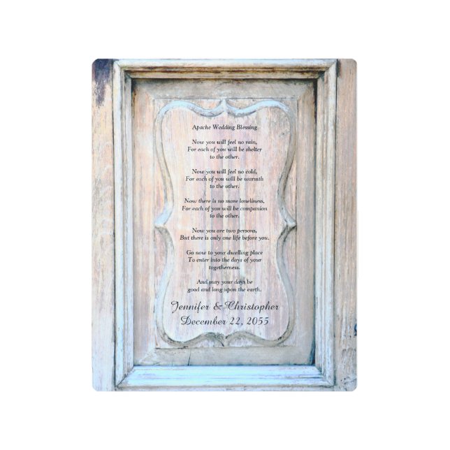 Apache Wedding Blessing Old Door Background 8x10 Metal Print (Front)