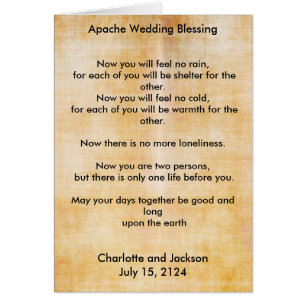 Apache Wedding Blessing Old Paper 3 Cards