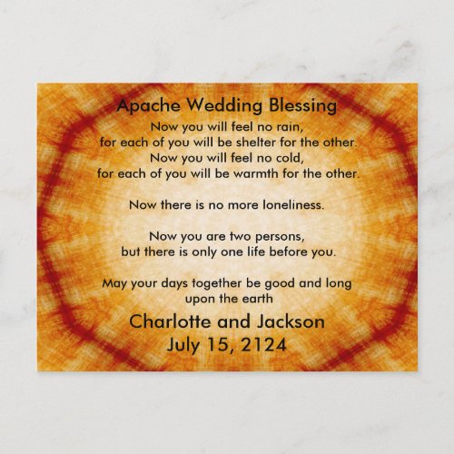Apache Wedding Blessing Old Paper Postcard