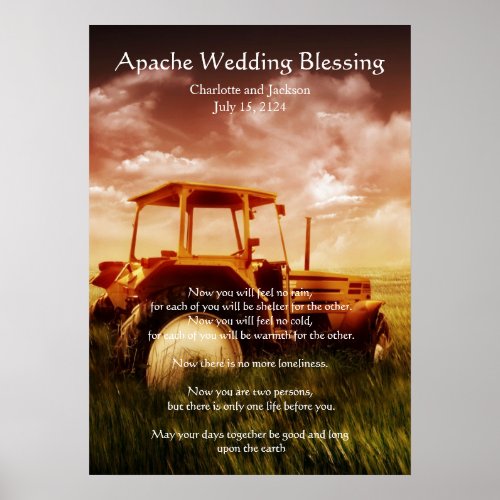Apache Wedding Blessing Old Tractor Poster