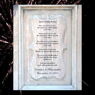 Apache Wedding Blessing Old Wood Background 16x20 Poster